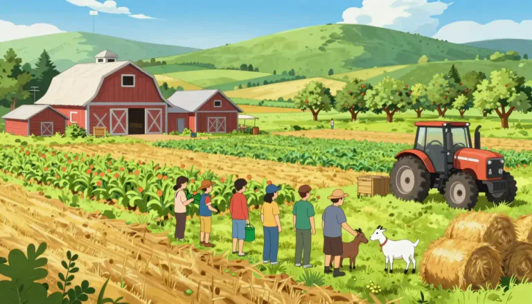Visual representation of "agritourism" - Agritourism is a type of tourism that focuses on visiting agricultural areas and engaging in farm activities.