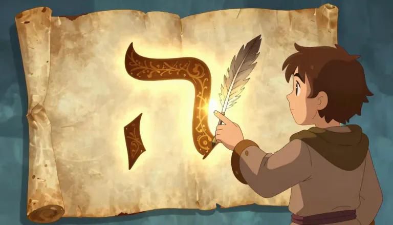 Visual representation of "aleph" - The first letter of the Hebrew alphabet, representing the sound /a/.