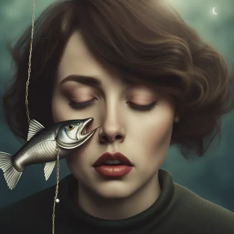 Visual representation of "hook, line and sinker" - Believe or accept something completely.