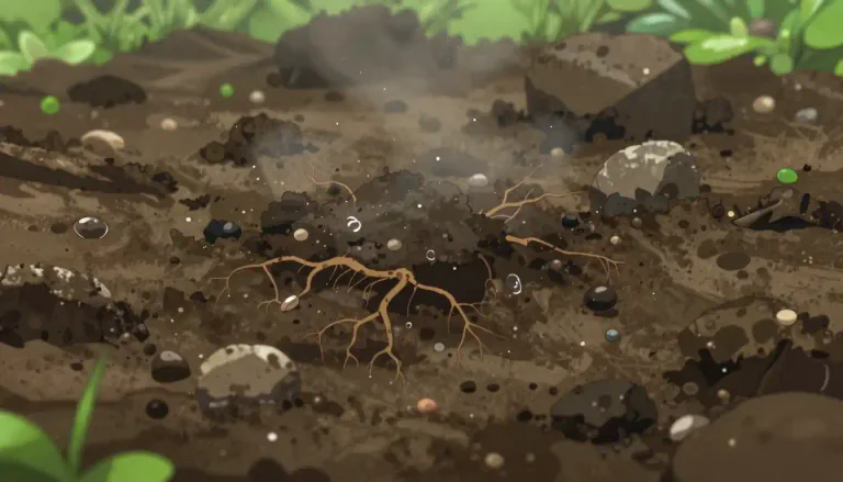Visual representation of "earthiness" - The quality of being related to the ground or soil.