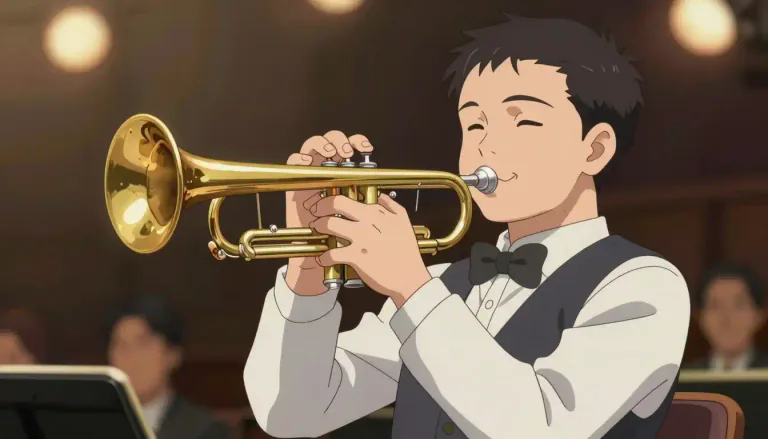 Visual representation of "trumpeter" - A person who plays the trumpet.