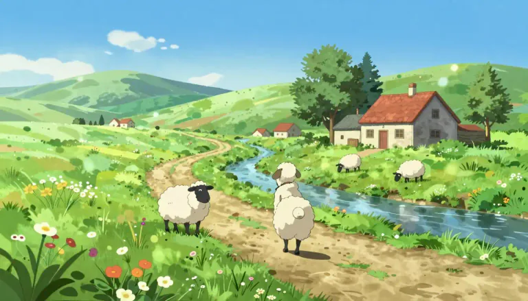 Visual representation of "pastoral" - Related to the countryside or life in the countryside