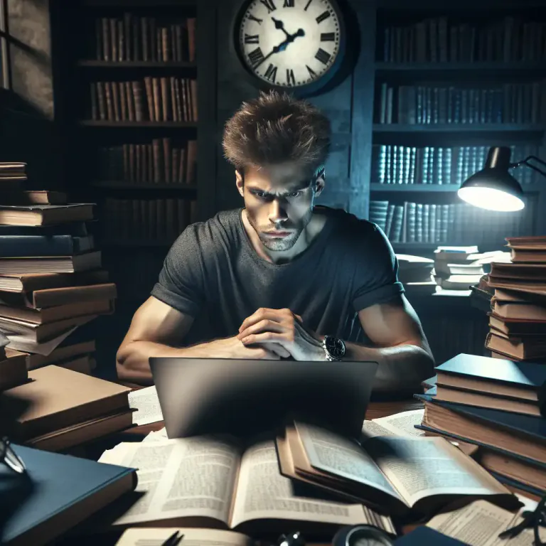 Visual representation of "grind" - To learn or study intensively