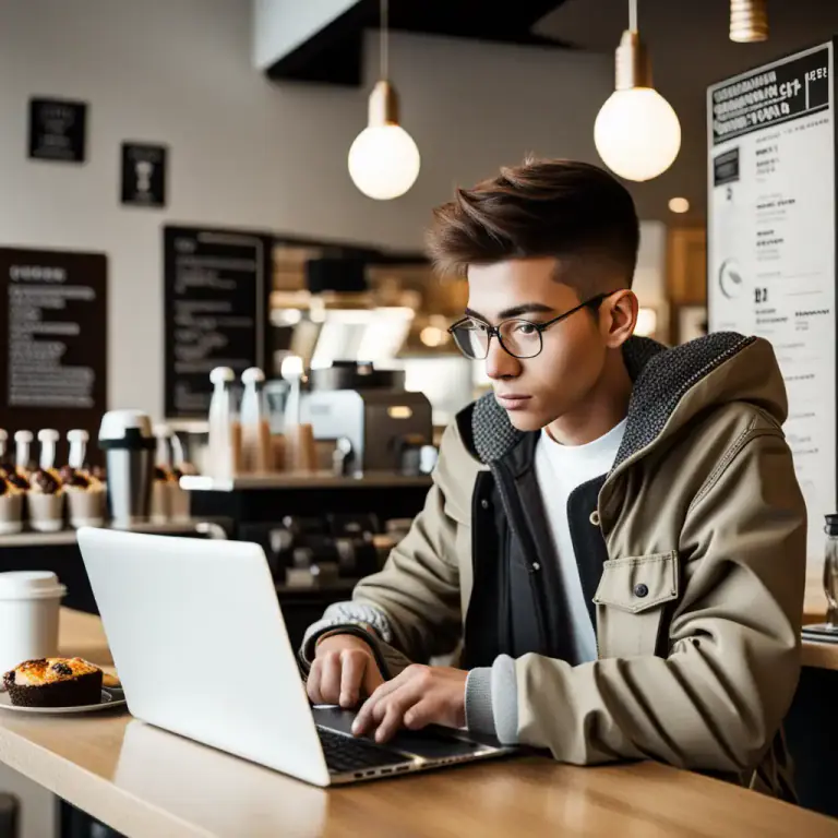 Visual representation of "cafe" - An establishment with internet access, typically one offering food and drink