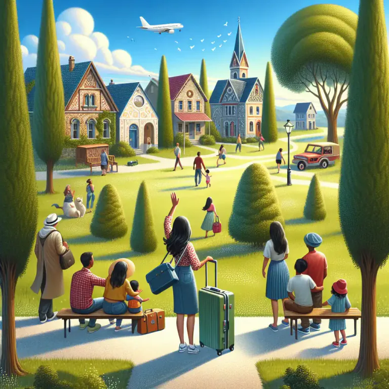 Visual representation of "town" - The particular place or area that a person comes from or lives in, especially the place where they were born or have lived for a long time