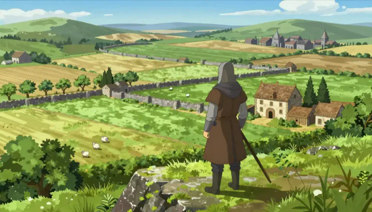 Visual representation of "demesne" - Land that a lord or a lady owns and controls directly, not given to vassals.