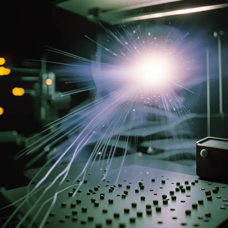 Visual representation of "beta" - A type of radiation that is made up of fast-moving electrons.