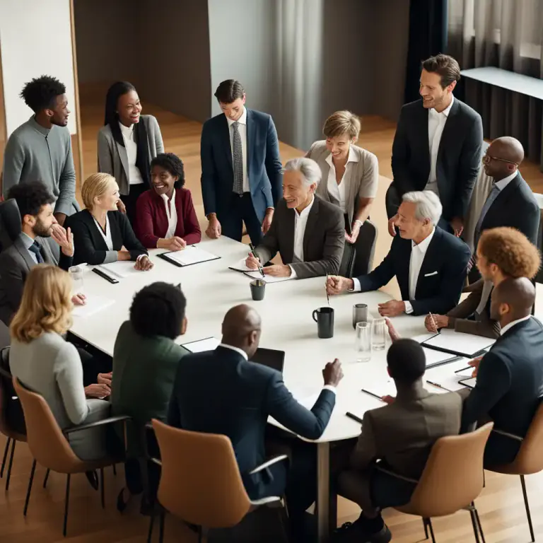 Visual representation of "board" - A group of people who have power to make decisions and control a company or other organization