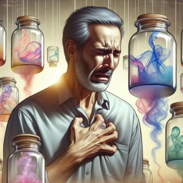 Visual representation of "bottle" - To stop or control your feelings.