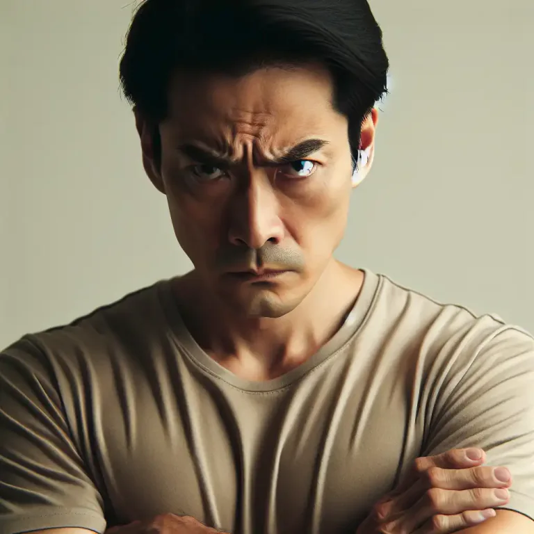 Visual representation of "bristly" - Showing irritation or anger.