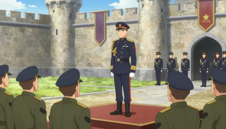 Visual representation of "commandant" - The officer in charge of a particular military institution or facility.