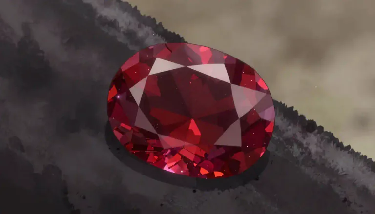 Visual representation of "garnet" - A type of precious stone that is often red.