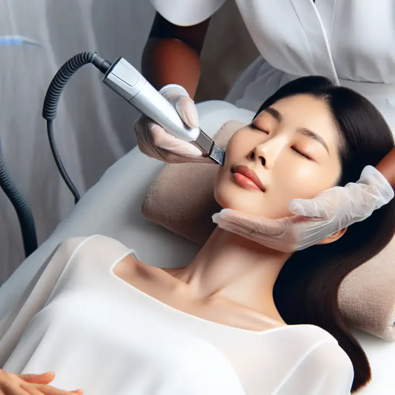 Visual representation of "electrolysis" - A cosmetic treatment in which unwanted hair is removed through electric current.