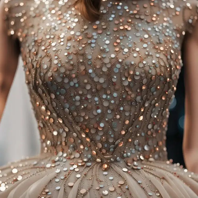 Visual representation of "spangle" - To decorate or cover something with many small, shiny objects