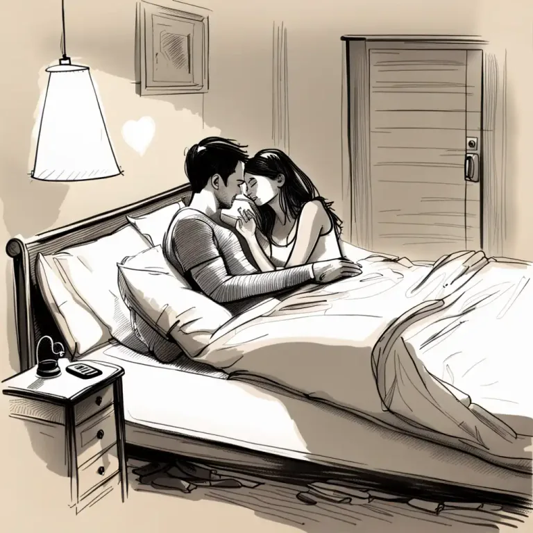Visual representation of "in bed" - Engaged in sexual activity