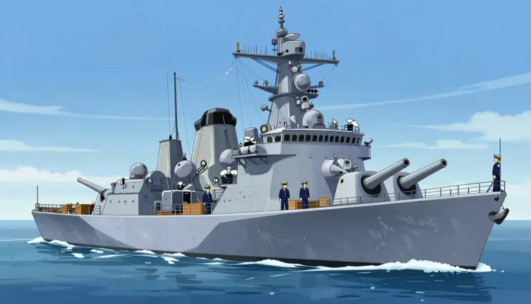 Visual representation of "naval" - Related to the navy or ships