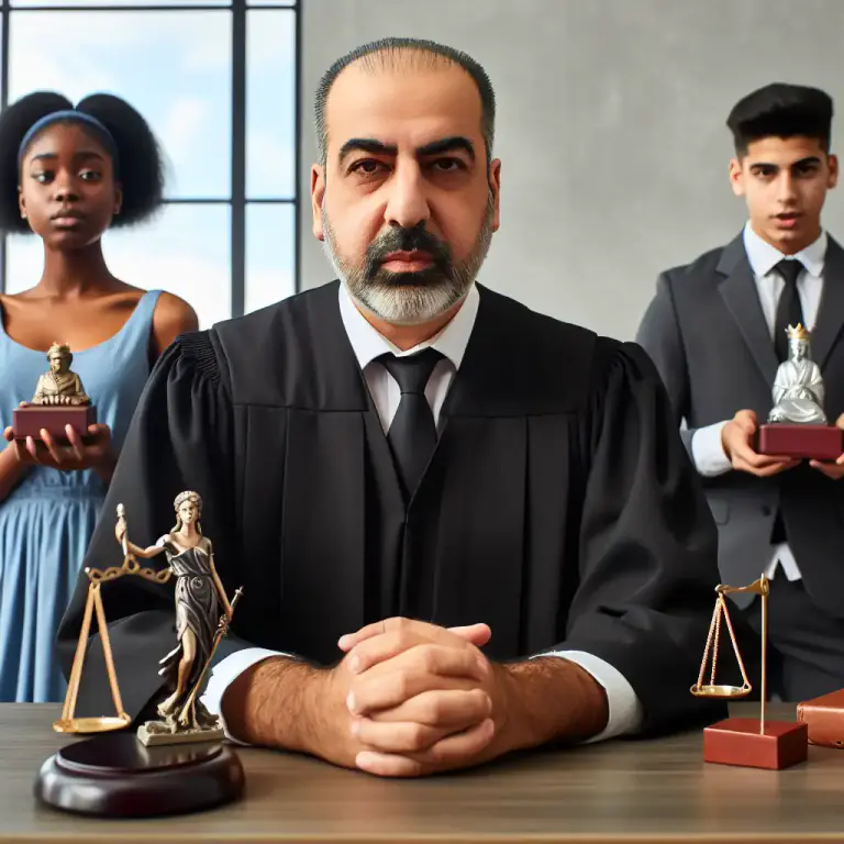 Visual representation of "arbitrate" - To act as a judge in a competition or challenge.