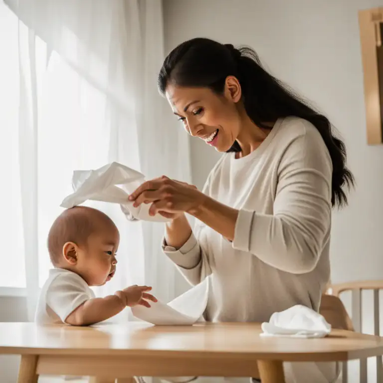 Visual representation of "napkin" - A diaper or nappy for a baby.