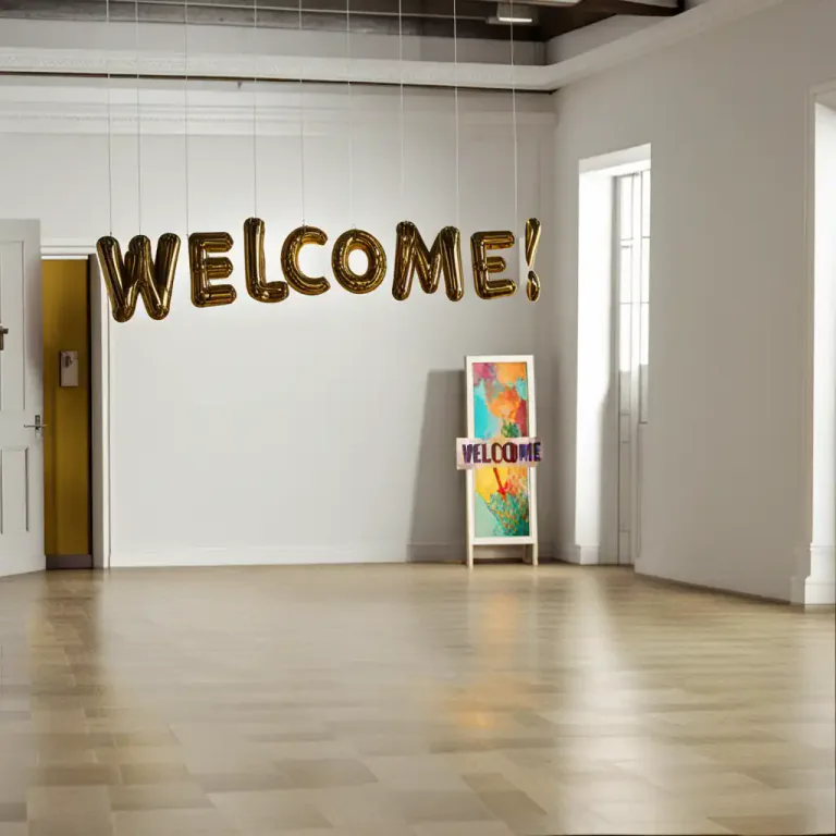Visual representation of "show up" - To come to a place or event