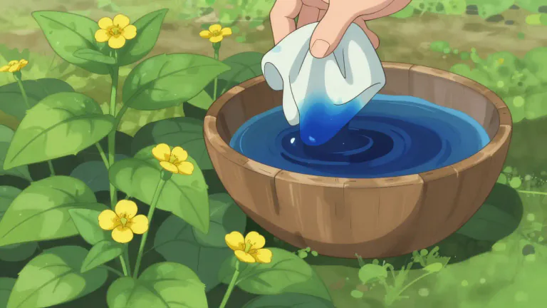 Visual representation of "woad" - A plant that was used in the past to make a blue dye.