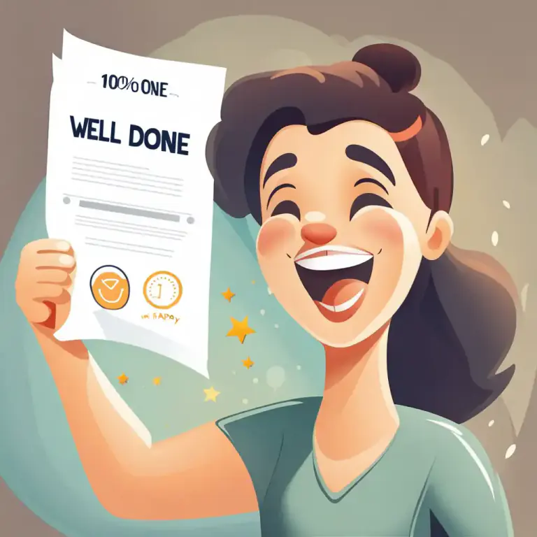 Visual representation of "well done" - Used to tell someone they have done something really well