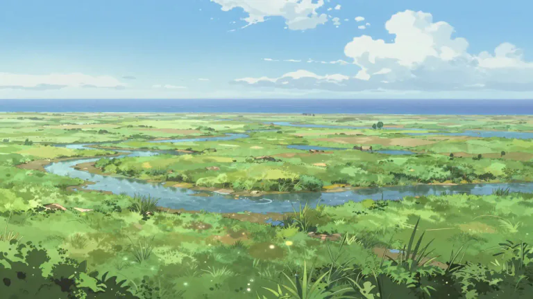 Visual representation of "lowland" - Area of flat or nearly flat land that is at or near sea level.