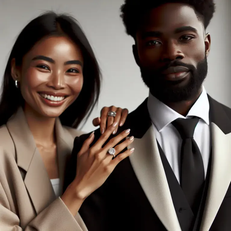 Visual representation of "husband and wife" - Two people who are married to each other