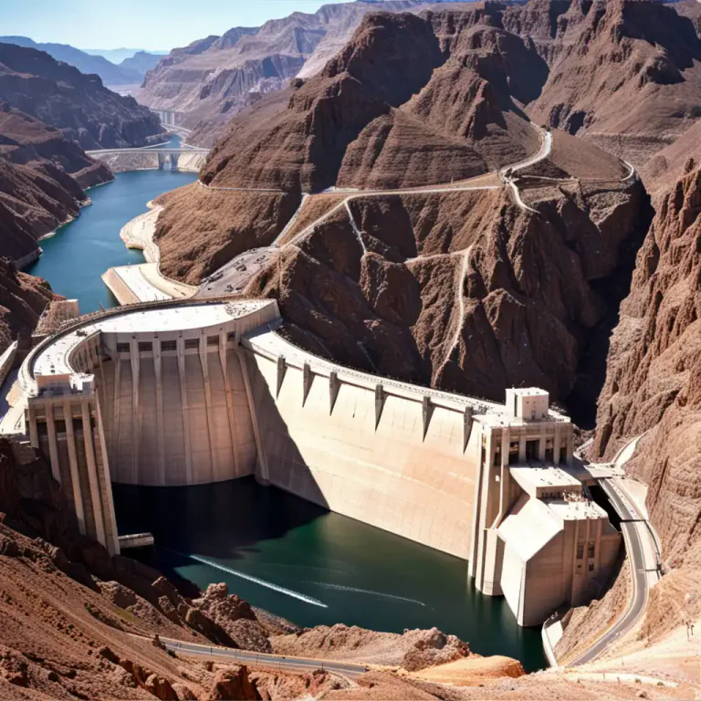 Visual representation of "hoover" - A large dam built in the USA during the 1930's, famous for its size