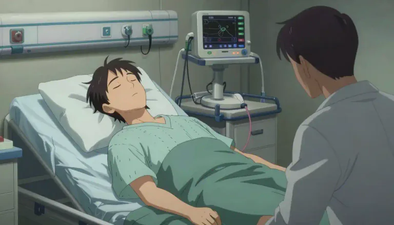 Visual representation of "comatose" - In a deep state of unconsciousness, like a very deep sleep, usually as the result of an illness or injury