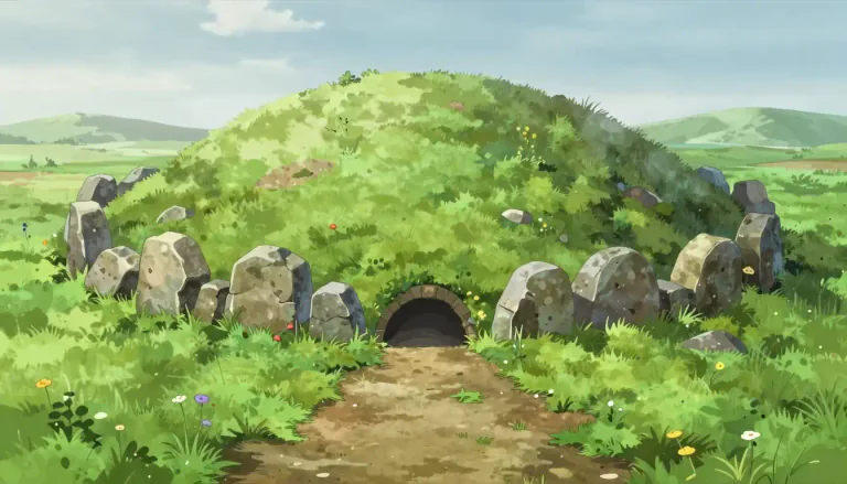 Visual representation of "tumulus" - A small hill or mound, typically one built over a grave in ancient times.