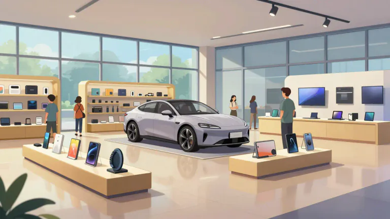 Visual representation of "showroom" - A space or building where products can be seen and bought