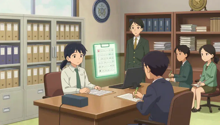 Visual representation of "registry" - A place or system where things are officially recorded.