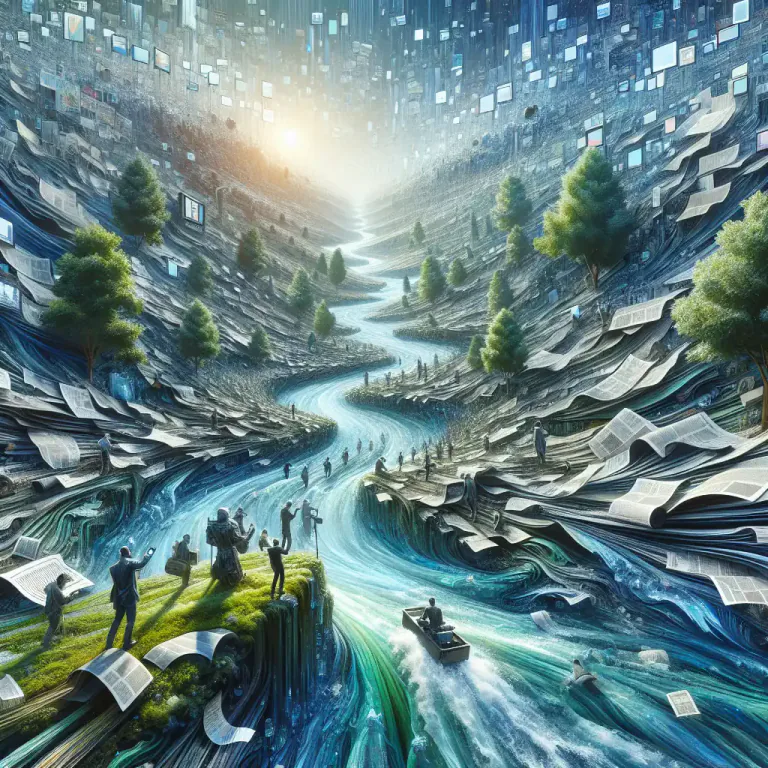Visual representation of "river" - A series or flow of something in large amounts
