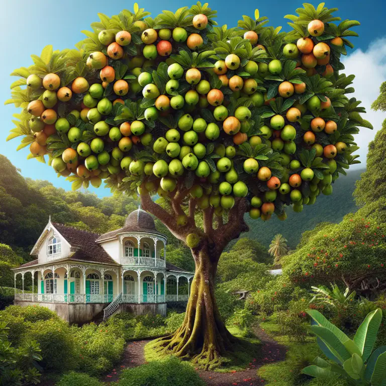 Visual representation of "guava" - The tree that grows guava fruit.