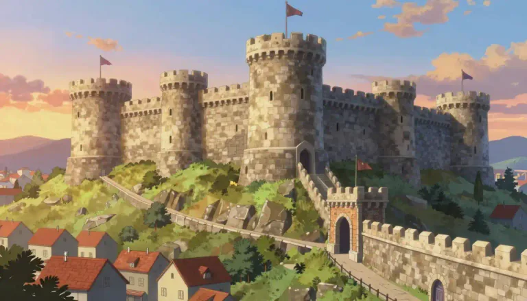 Visual representation of "citadel" - A fortress or castle in or near a city, used for protection