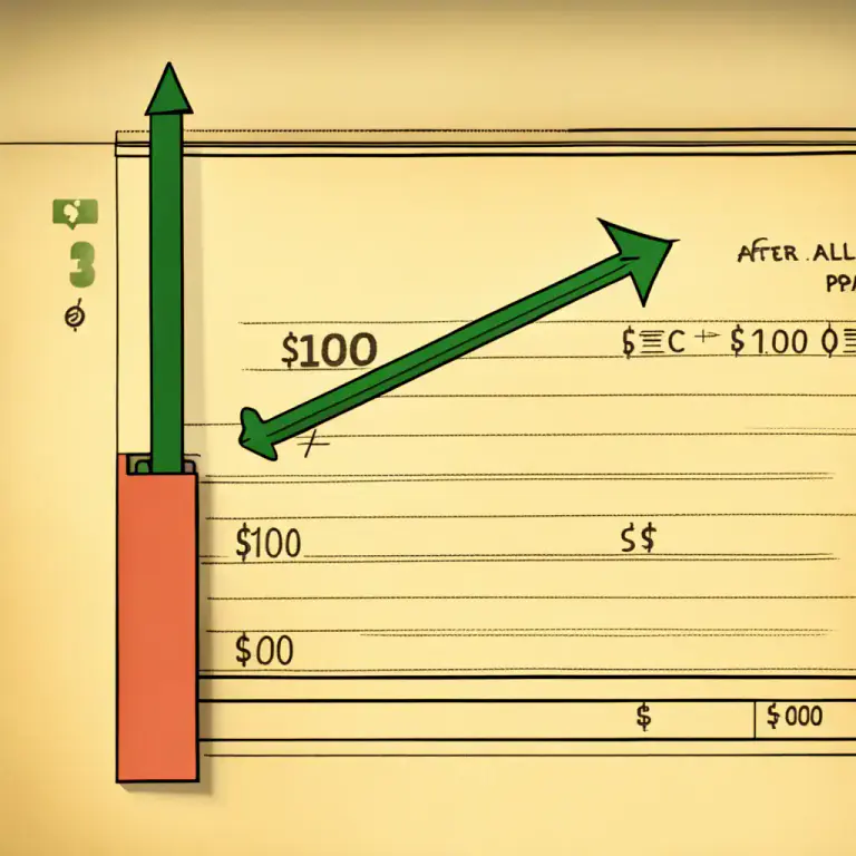 Visual representation of "to the good" - Being in excess or surplus