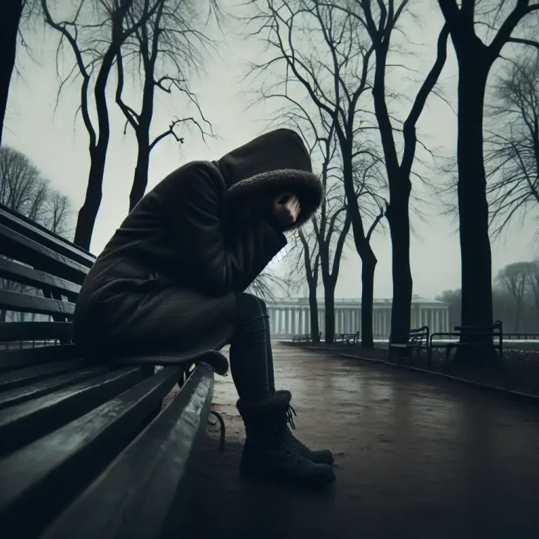 Visual representation of "depressive" - A person who suffers from depression.
