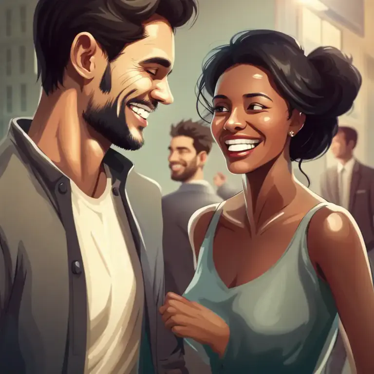 Visual representation of "play with" - To tease or flirt with someone.