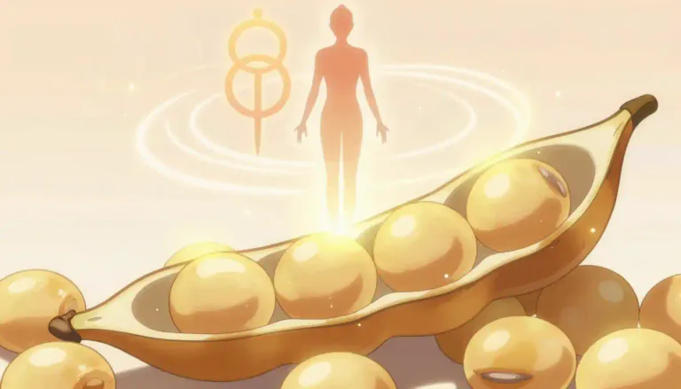 Visual representation of "genistein" - Genistein is a type of isoflavonoid found in soybeans that acts like estrogen in the body, influencing hormonal activity.