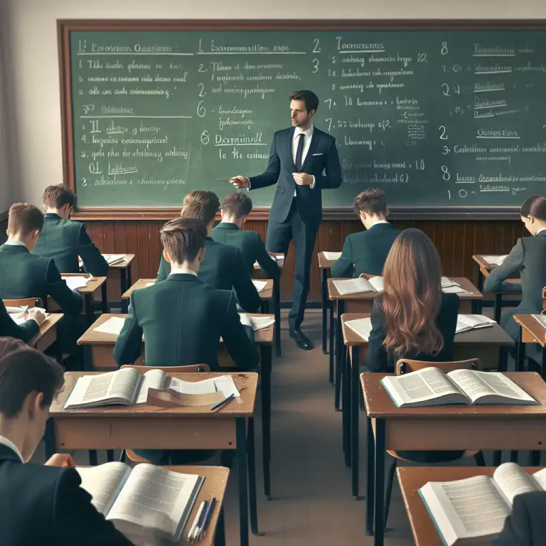 Visual representation of "crammer" - A course or establishment offering intensive coaching in examination techniques, typically to students preparing for school-leaving or university entrance examinations.
