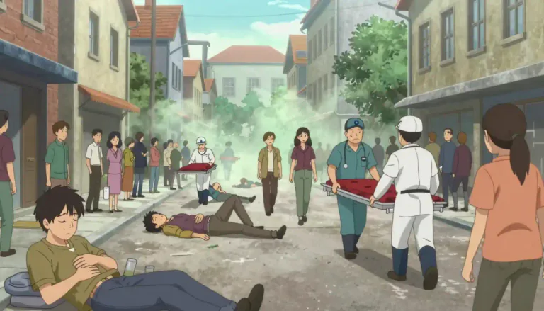 Visual representation of "outbreak" - A sudden start of something like a disease or conflict