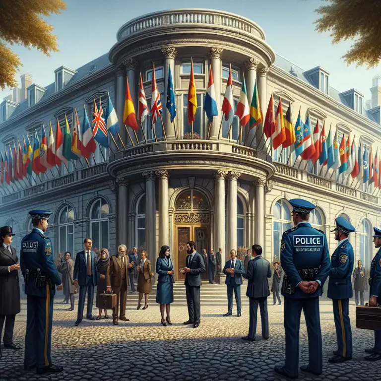 Visual representation of "extraterritorial" - Under the jurisdiction of certain foreign laws, especially those that grant immunity to diplomatic officials.
