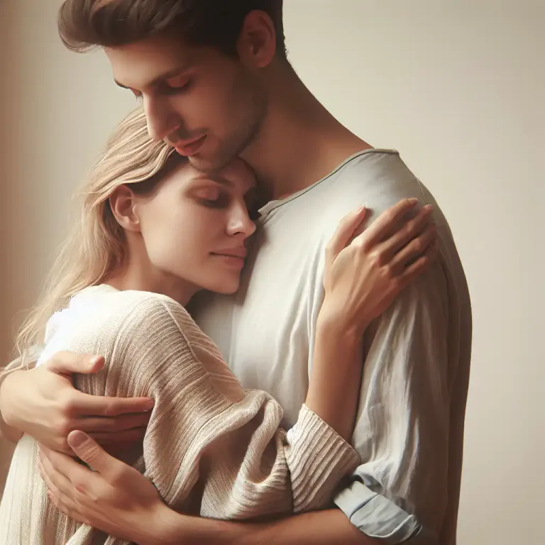 Visual representation of "clasp" - An act of taking and holding someone tightly.