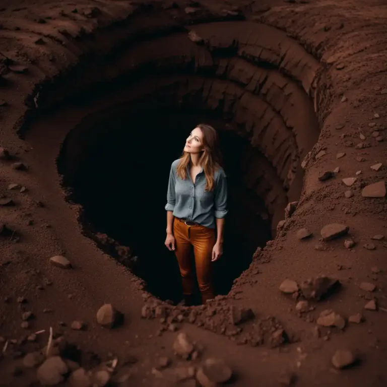 Visual representation of "down through something" - Used to express the direction or path of something from top to bottom or from the start to the end