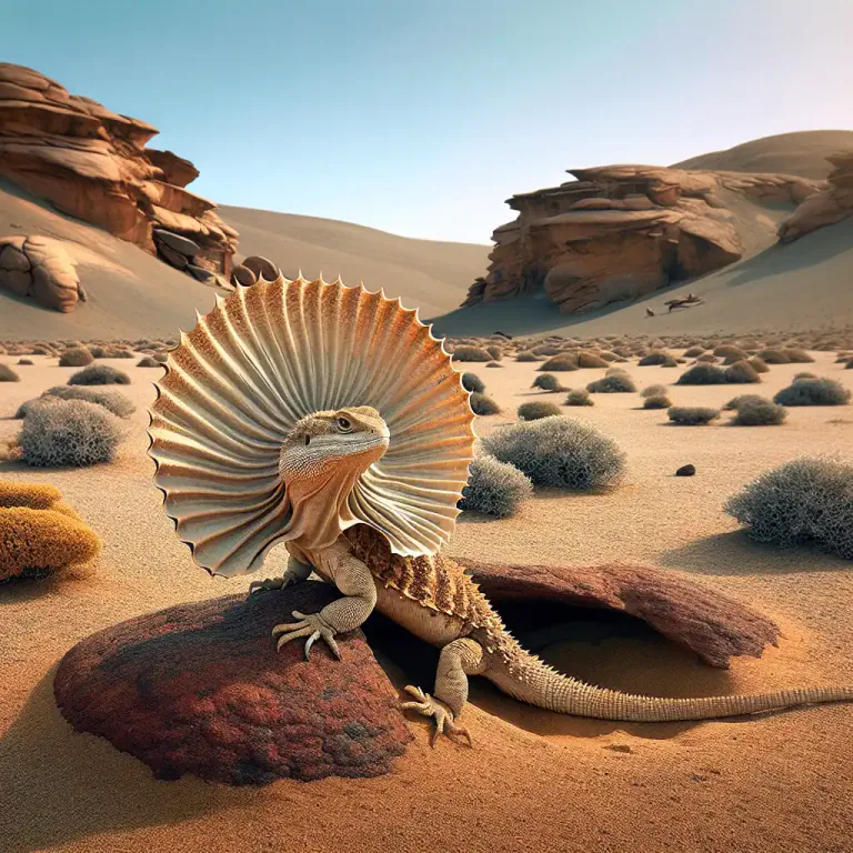 Visual representation of "frilled" - Having a sail-like membrane along the back in certain animals, like lizards.