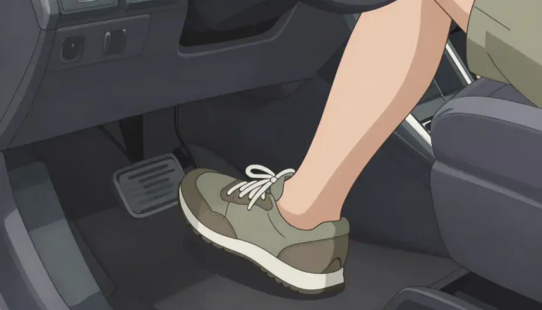 Visual representation of "accelerator" - A device in a vehicle that makes it go faster.