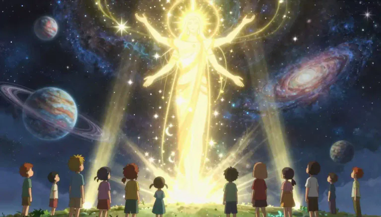 Visual representation of "god" - A supreme being who is worshiped as the one who controls or influences everything in the universe.