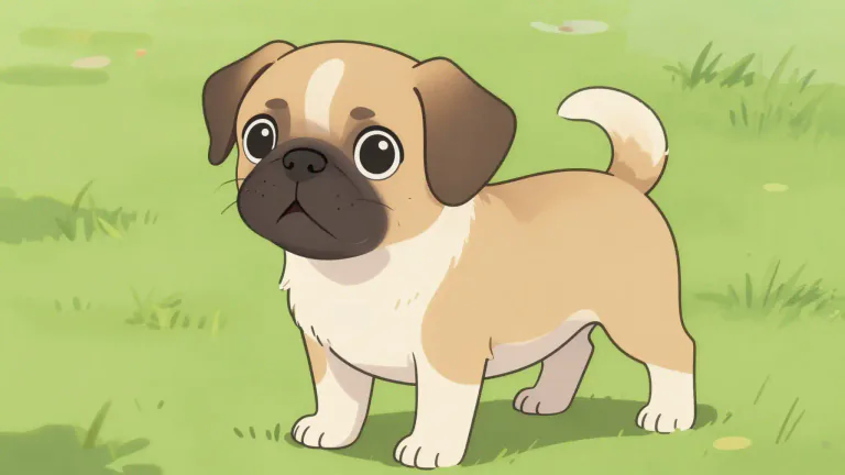 Visual representation of "puggle" - A puggle is a breed of dog that is a mix of a pug and a beagle, known for its playful and friendly nature.