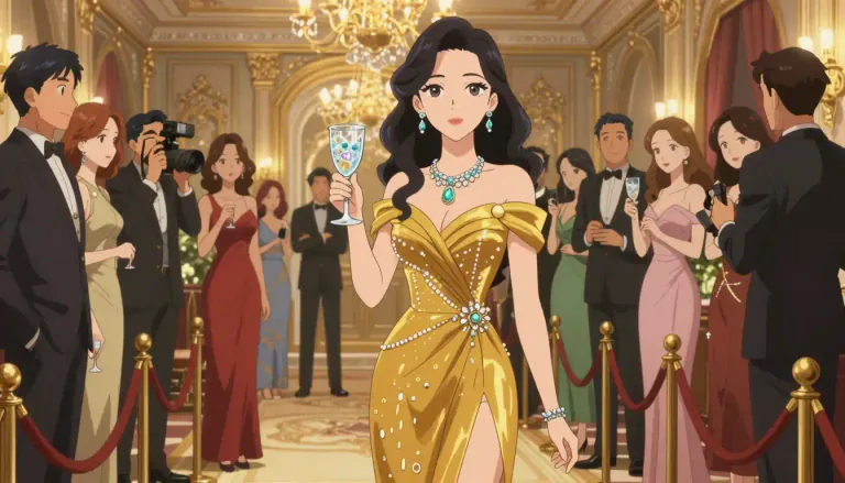 Visual representation of "socialite" - An individual who is part of high society because of wealth or social status and is often seen at stylish events and parties.