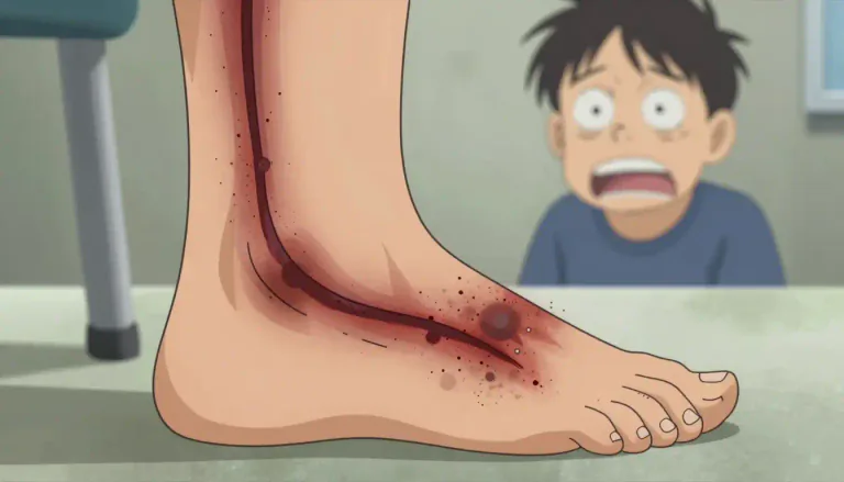Visual representation of "tetanus" - A severe infection caused by bacteria that enter a wound in the body.